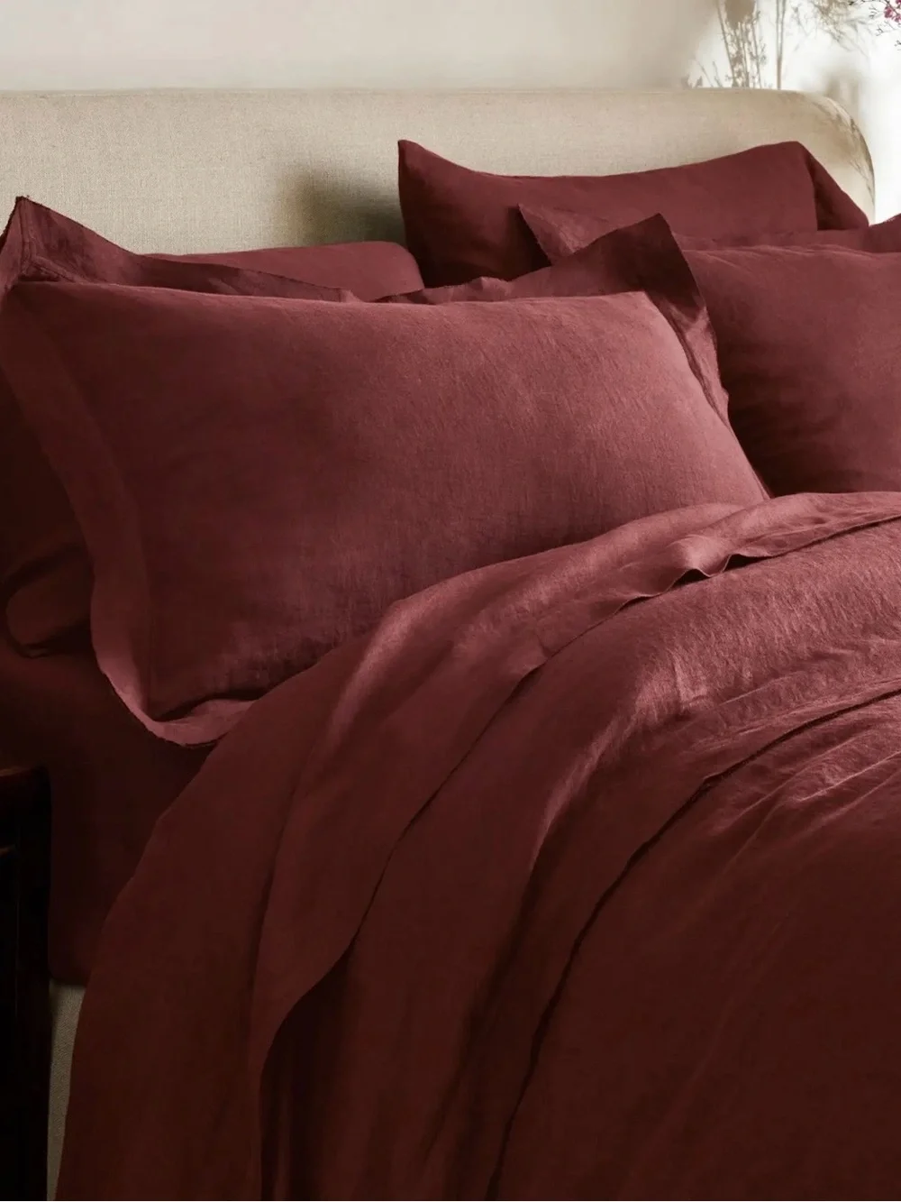Quince European Linen Double Flange Sham Set